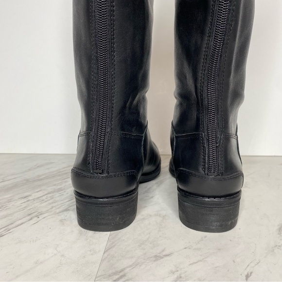 New! Sam Edelman Penny Black Leather Wide Calf Riding Boot 6M - Picture 5 of 12